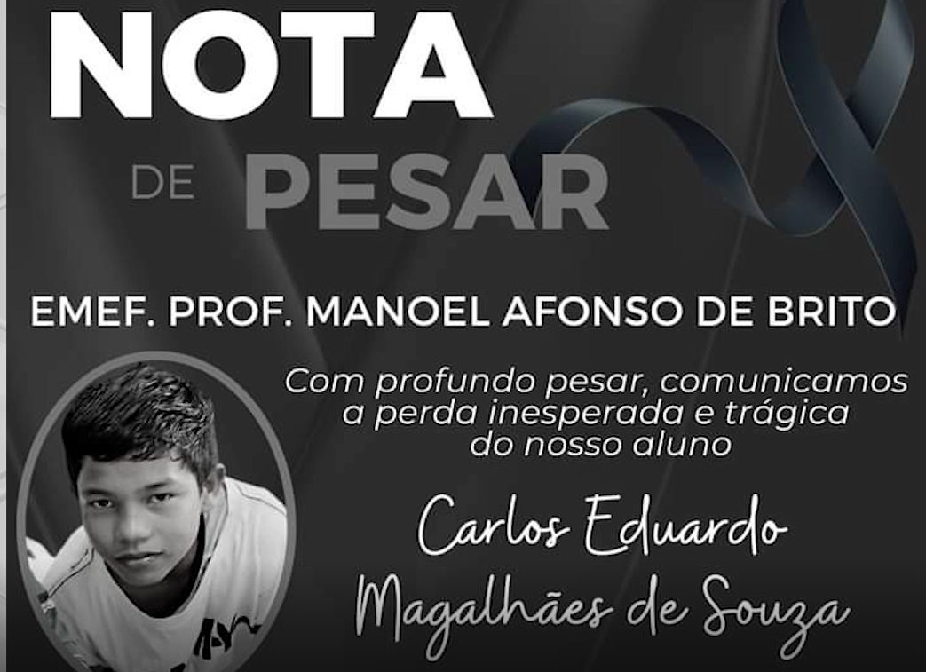 Escola onde Carlos Eduardo estudava lamento a morte precoce do adolescente - Foto: Reprodução/TV Norte