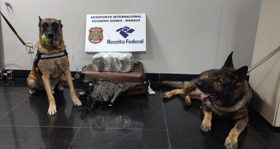 Apreensão de drogas no Aeroporto de Manaus – Foto: Divulgação/ Receita Federal