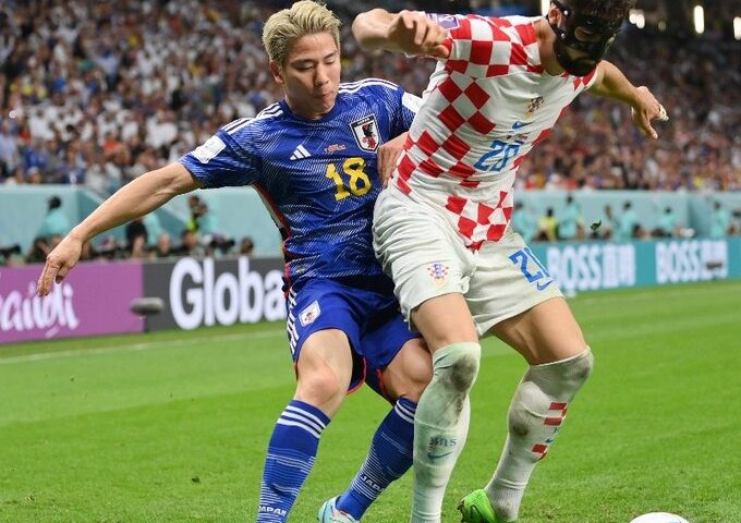 Croatas e japoneses ficaram no 1 a 1 no tempo regulamentar e na prorrogação - Foto: Divulgação/Twitter @FIFAWorldCup