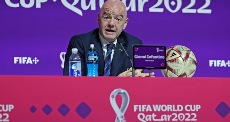 Fifa Mundial de Clubes O presidente da Fifa, Gianni Infantino, durante coletiva de imprensa em Doha, no Catar - Foto: Heuler Andrey/Dia Esportivo/Estadão Conteúdo