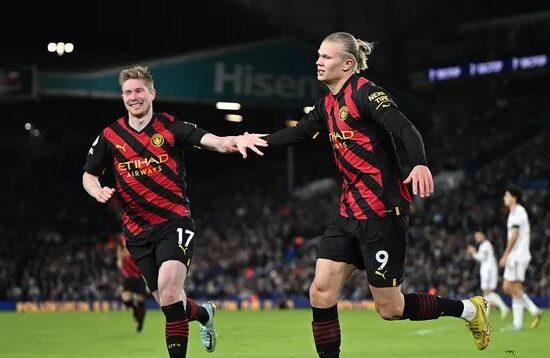 O destaque do jogo foi Haaland do City que anotou duas vezes - Foto: Reprodução