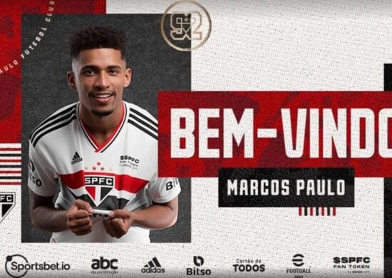 Marcos Paulo foi anunciado na noite desta quarta - Foto: Divulgação/SPFC