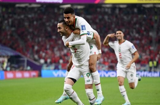 Jogadores do Marrocos - Foto: Reprodução/Twitter@FIFAWorldCup