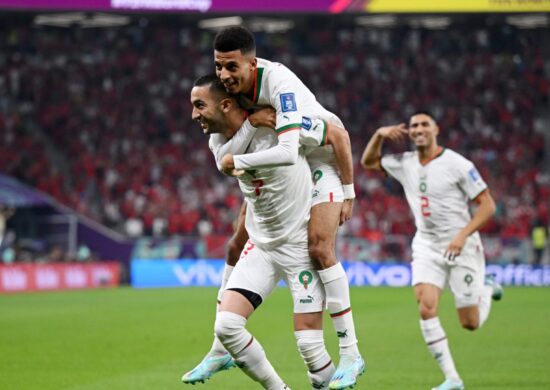 Jogadores do Marrocos - Foto: Reprodução/Twitter@FIFAWorldCup