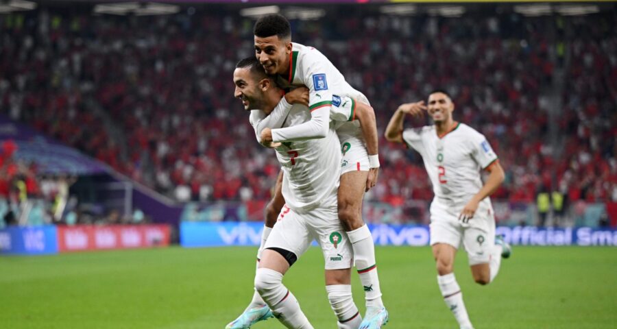 Jogadores do Marrocos - Foto: Reprodução/Twitter@FIFAWorldCup