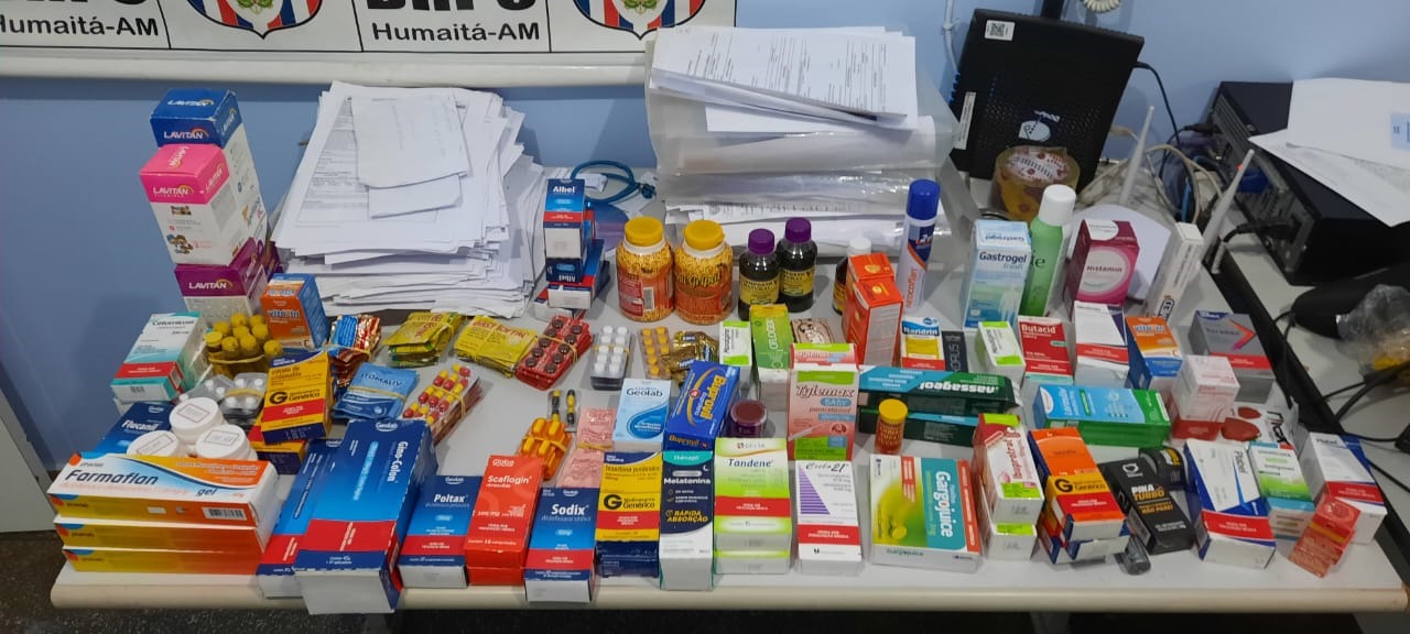 Medicamentos apreendidos em Humaitá no AM - Produtos apreendidos- Foto: Divulgação/PC-AM