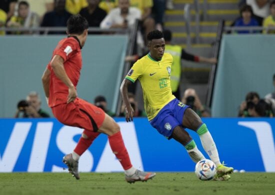 Vini Jr foi autor do primeiro gol na goleada de 4 a 1 sobre coreanos - Foto: Lucas Figueiredo/CBF