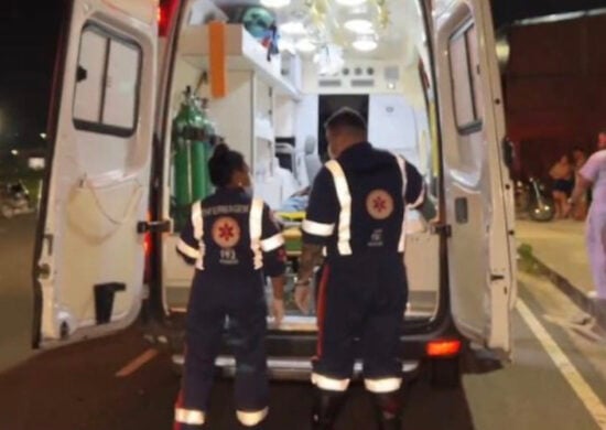 Motocicletas foram socorrido pelo Samu até um hospital em Manaus - Foto: Reprodução/WhatsApp