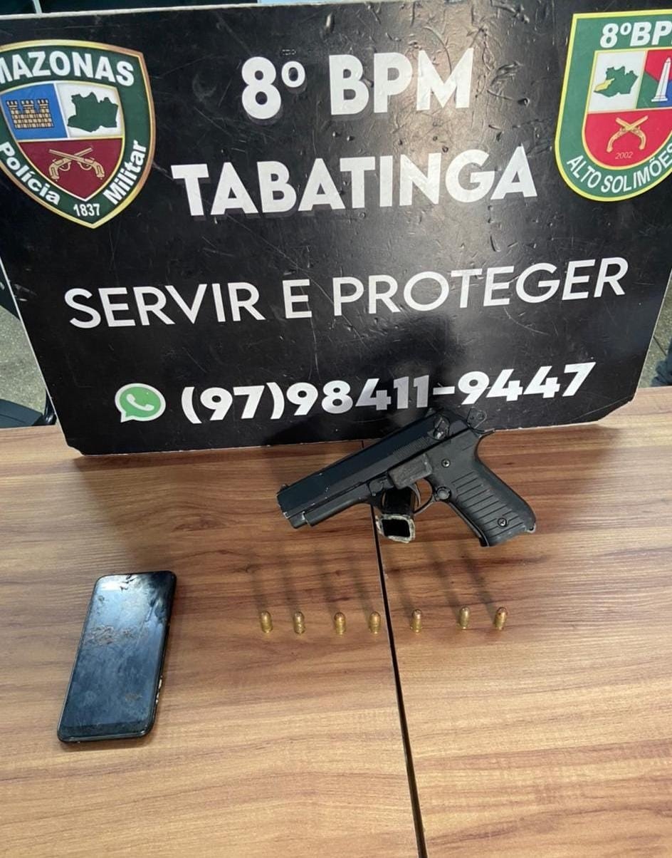 Arma usada na tentativa de homicídio foi apreendida pela polícia - Foto: Divulgação/PMAM