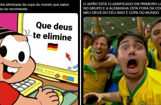 Brasileiros não deixaram de comemorar a queda do time alemão - Foto: Reprodução/Twitter @Gabiirodss @luscas