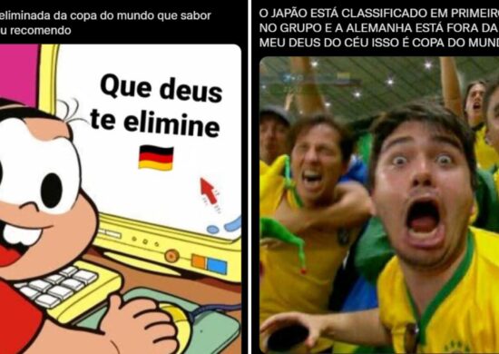 Brasileiros não deixaram de comemorar a queda do time alemão - Foto: Reprodução/Twitter @Gabiirodss @luscas