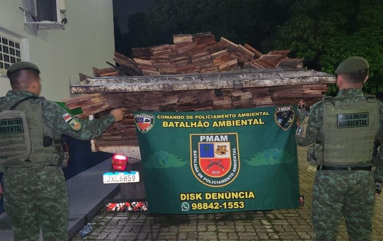 Crime ambiental é configurado quando madeira não possui DOF - Foto: Divulgação/PMAM