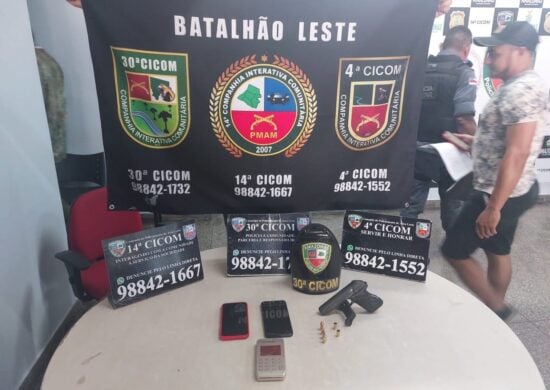 Falso comprador usava pistola para roubar vítima, segundo polícia - Foto: Divulgação/PMAM