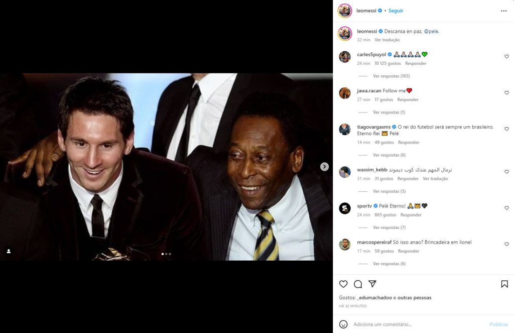 Messi homenageia Pelá