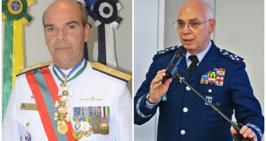 Almirante Marcos Sampaio Olsen e Tenente-Brigadeiro Marcelo Kanitz Damasceno - Foto: Divulgação/Marinha do Brasil/Força Aérea Brasileira Novos Comandantes