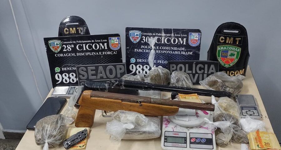 Operação 'Feira Livre' resulta na apreensão de drogas e armas - Foto: Divulgação/SSP-AM