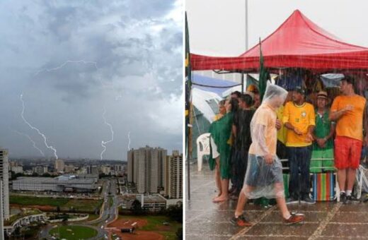 Tempestade com raios estava atingiu a capital federal - Foto: Reprodução/Twitter @choquei