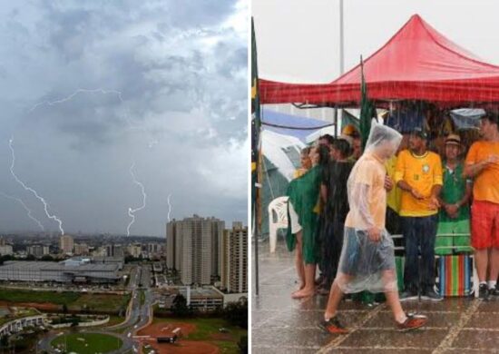 Tempestade com raios estava atingiu a capital federal - Foto: Reprodução/Twitter @choquei