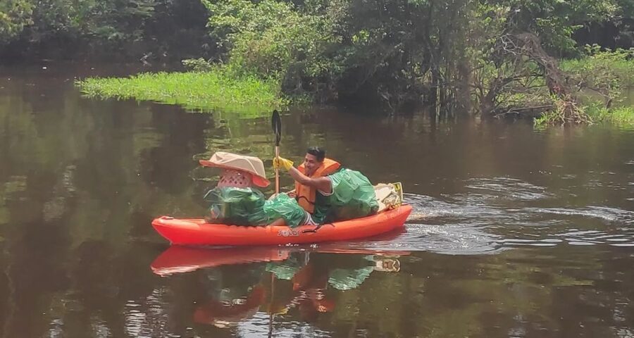 Remada Ambiental promove limpeza de igarapé na região do Tarumã - Foto: Reprodução/Instagram @projetoremadaambiental_