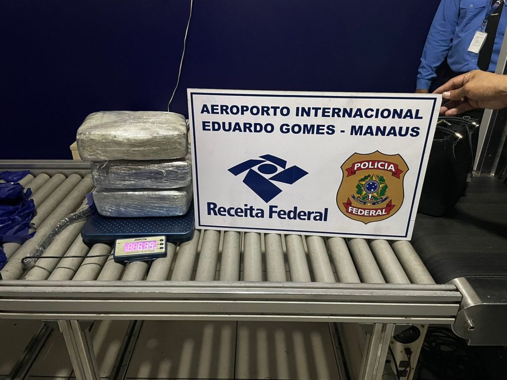 Apreensão de drogas no Aeroporto de Manaus – Foto: Divulgação/ Receita Federal