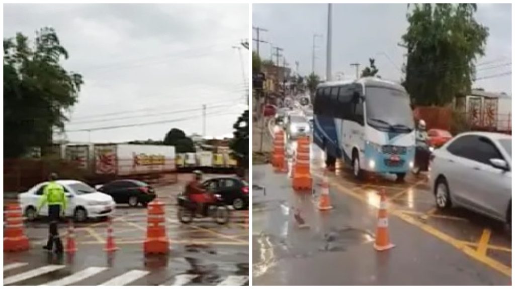 Trânsito em Manaus é prejudicado pela chuva - Foto: Reprodução/IMMU