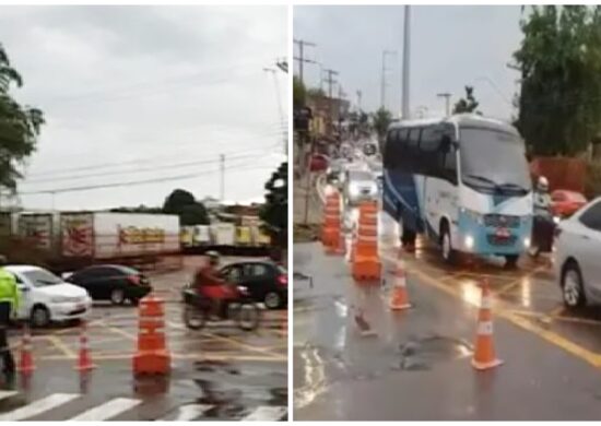 Trânsito em Manaus é prejudicado pela chuva - Foto: Reprodução/IMMU