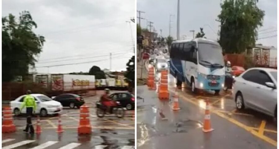 Trânsito em Manaus é prejudicado pela chuva - Foto: Reprodução/IMMU