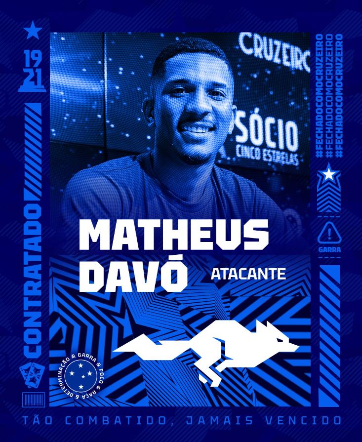 Davó foi anunciado pelo Cruzeiro nesta quarta (11) - Foto: Reprodução/Twitter@cruzeiro
