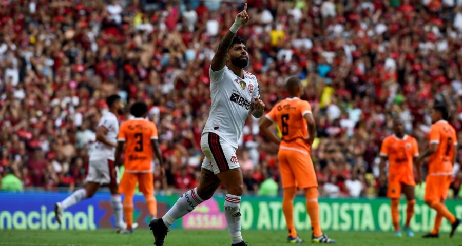 Gabigol marcou duas vezes para o Flamengo -Foto: Reprodução/Site do Flamengo flamengo.com.br