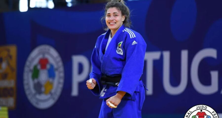 Na decisão, Gabriela foi punida três vezes - duas delas já no fim da disputa, por golpe ilegais - Foto: Reprodução/Grand Prix de judô em Portugal