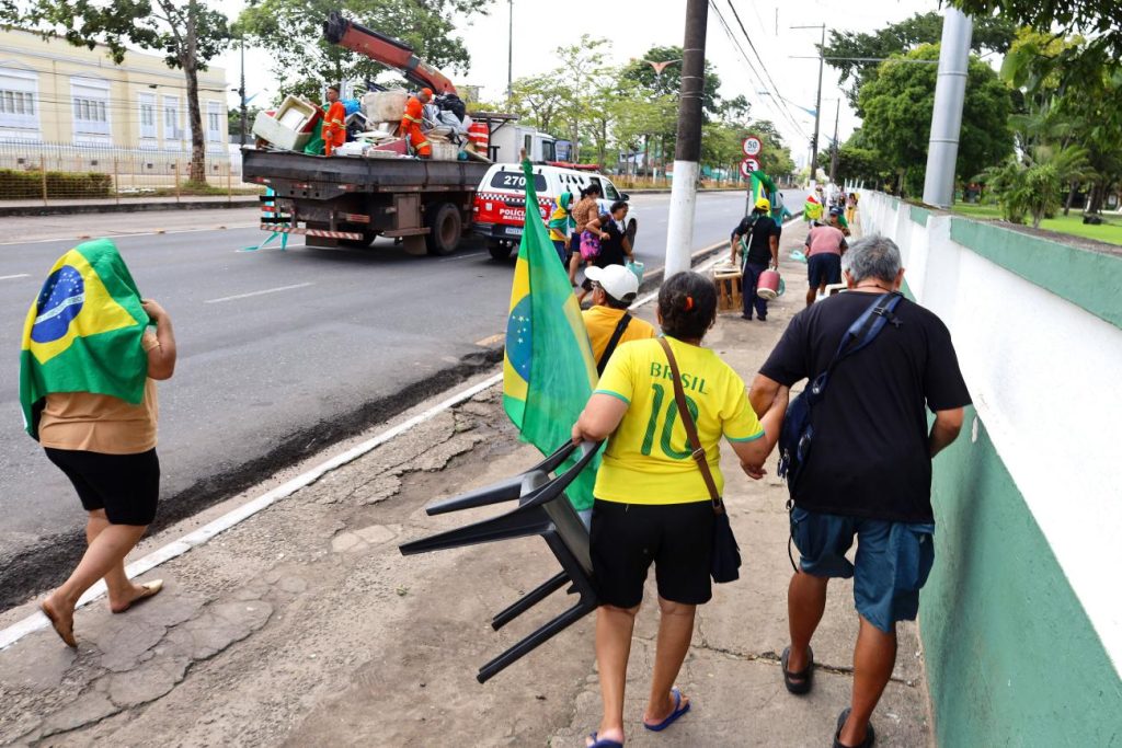 Acampamento bolsonarista foi desmontado pelas forças de segurança - Foto: Bruno Cecim/Agência Pará