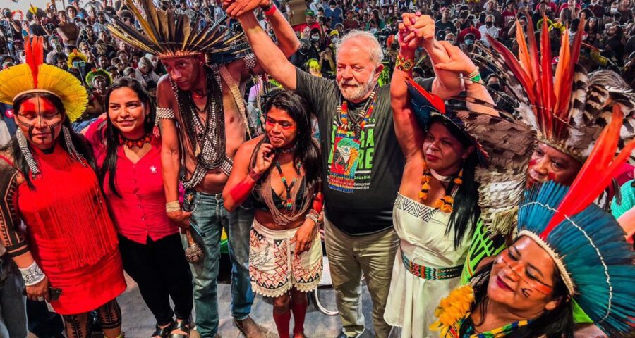 Lula e ministra dos Povos Indígenas do Brasil, Sônia Guajajara, participam da agenda em Roraima - Foto: Reprodução/Twitter @guajajarasonia