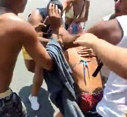 Polícia Militar precisou ser acionada para conter o tumulto entre os fãs da banda RDB - Foto: Twitter/Reprodução @RBDmaniaco