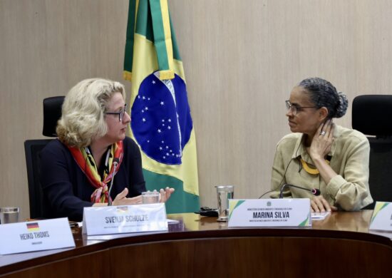 Encontro entre ministra da Alemanha e Marina Silva ocorreu nesta segunda (30) - Foto: Reprodução/Twitter @SvenjaSchulze68