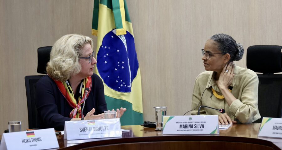 Encontro entre ministra da Alemanha e Marina Silva ocorreu nesta segunda (30) - Foto: Reprodução/Twitter @SvenjaSchulze68