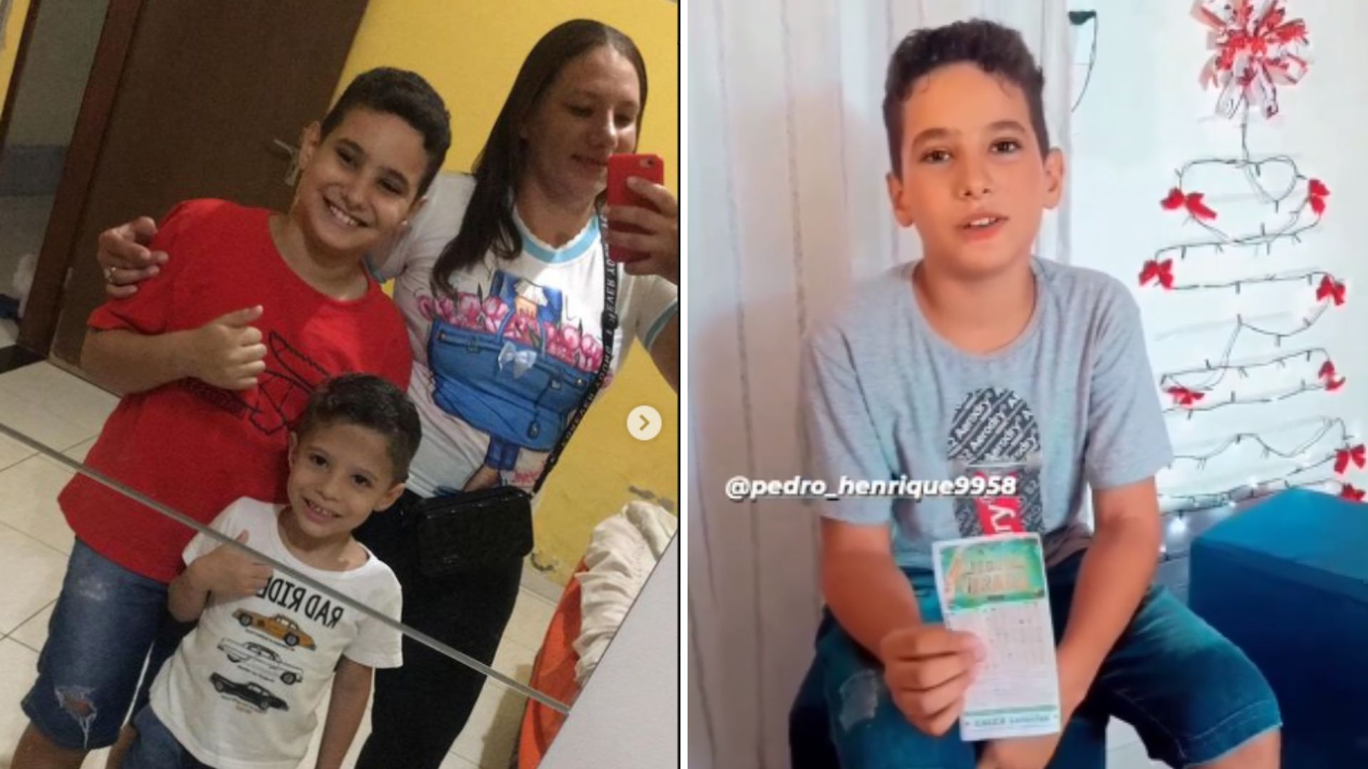 Pedro Henrique, filho de Linda Inês, acertou os números - Foto: Reprodução/Instagram @linda_ines_94 @pedro_henrique9958