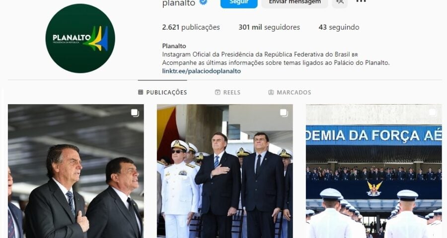 Instagram da Presidência da República segue desatualizado - Foto: Reprodução/Instagram @planalto