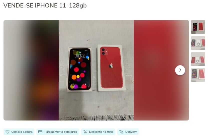 Iphone furtado foi anunciado em rede social, segundo receptador - Foto: Imagem ilustrativa/OLX