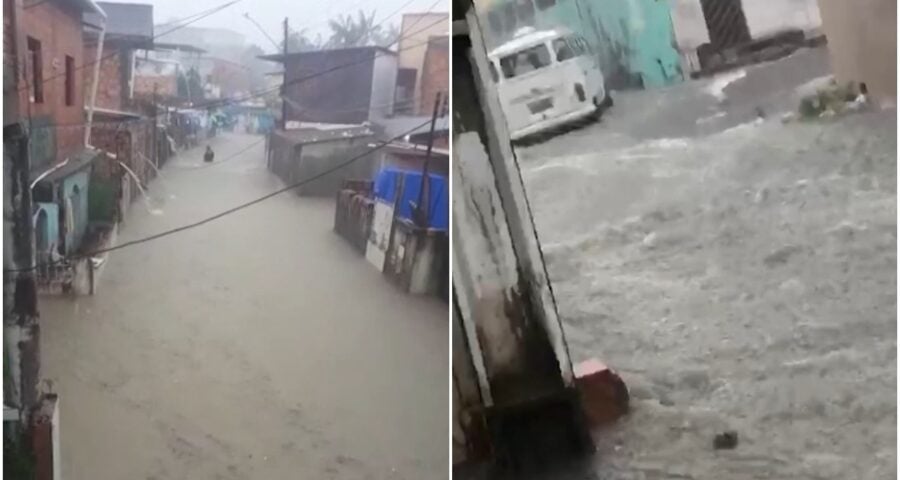 Duas ocorrências em decorrência das chuvas foram registradas pela Defesa Civil até às 11h50 desta segunda (30) - Foto: Reprodução/WhatsApp