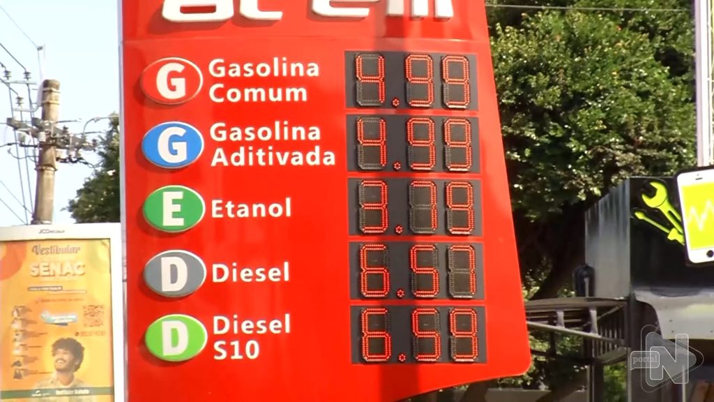 Preço médio da gasolina aumenta de R$ 4,96 para R$ 5,12 em Manaus
