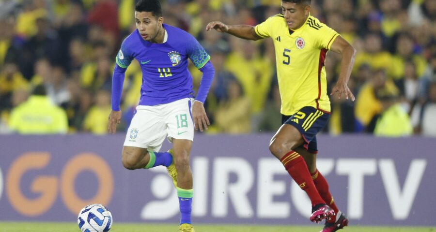 Brasil x Colômbia pelo Sul-Americano Sub-20 2023 no estádio El Campin na cidade de Bogotá, na Colômbia nessa quinta-feira 9 de fevereiro de 2023 - Foto: Rafael Ribeiro / CBF