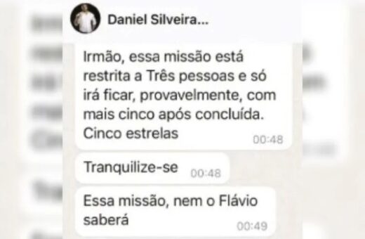 Segundo mensagens de Daniel Silveira, trama ficaria conhecida apenas entre cinco pessoas - Foto: Reprodução/WhatsApp