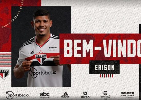 Erison foi revelado pelo XV de Piracicaba e viveu seu melhor momento na carreira em 2022 pelo Botafogo - Foto: Reprodução/São Paulo @SaoPauloFC