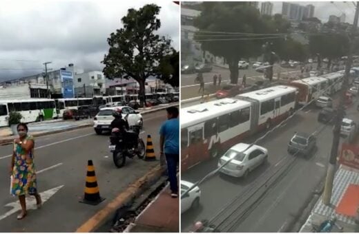 Rodoviários fazem paralisação no T1 na manhã desta quarta-feira em Manaus - Foto: Reprodução/Whatsapp