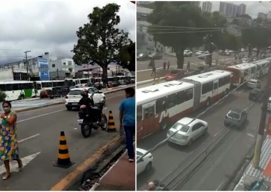 Rodoviários fazem paralisação no T1 na manhã desta quarta-feira em Manaus - Foto: Reprodução/Whatsapp