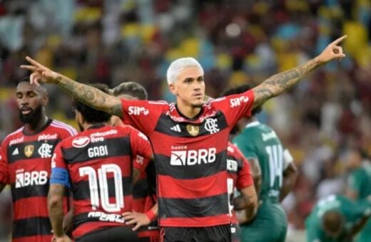 Pedro após marcar gol do Flamengo - Foto: Reprodução/Twitter@flamengo