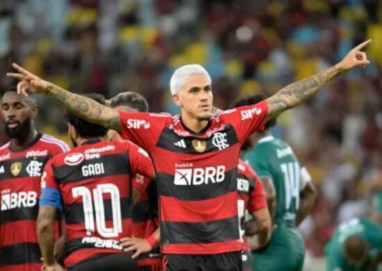 Pedro após marcar gol do Flamengo - Foto: Reprodução/Twitter@flamengo