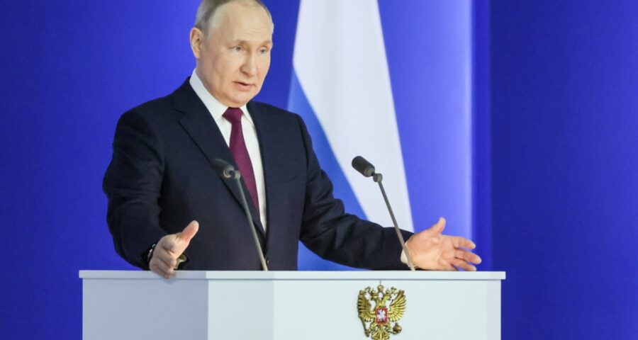 Putin em discurso na Rússia- Foto: Reprodução/Twitter@harriton77