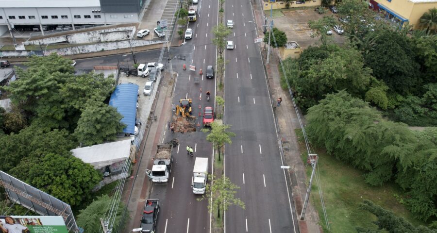 Trecho da Avenida Djalma Batista que será interditado no carnaval em Manaus - Foto: Marcio Melo / Seminf