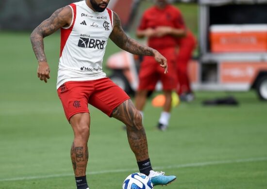 No CT do Ninhp do Urubu, Gabigol participa de último treino antes da final da Recopa 2023 - Foto: Marcelo Cortes/Flamengo/divulgação